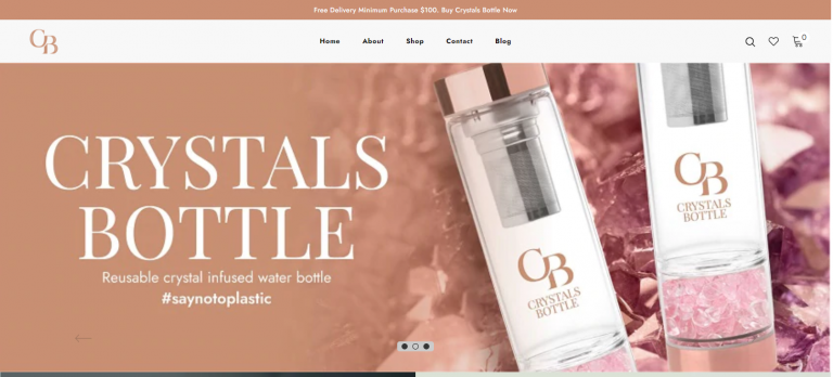 Website Development for Retail - Crystals Bottle