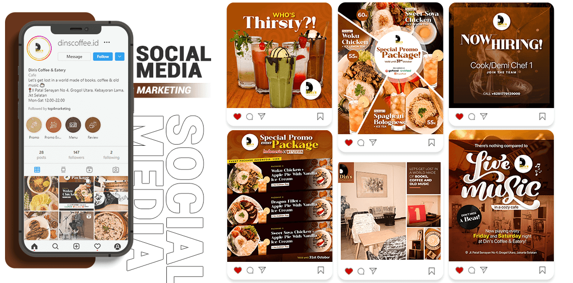 Digital Marketing Services for Cafes – Din’s Coffe & Eatery Jakarta Selatan – Social Media Marketing – 4