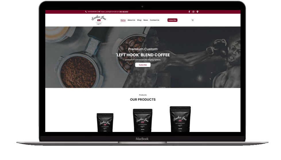 Website Development for Cafe - Smokin Joes