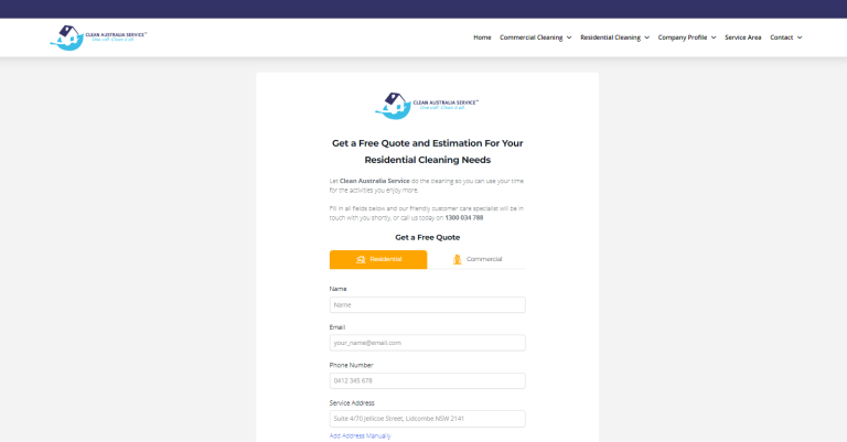 Website Development - Clean Australia Service