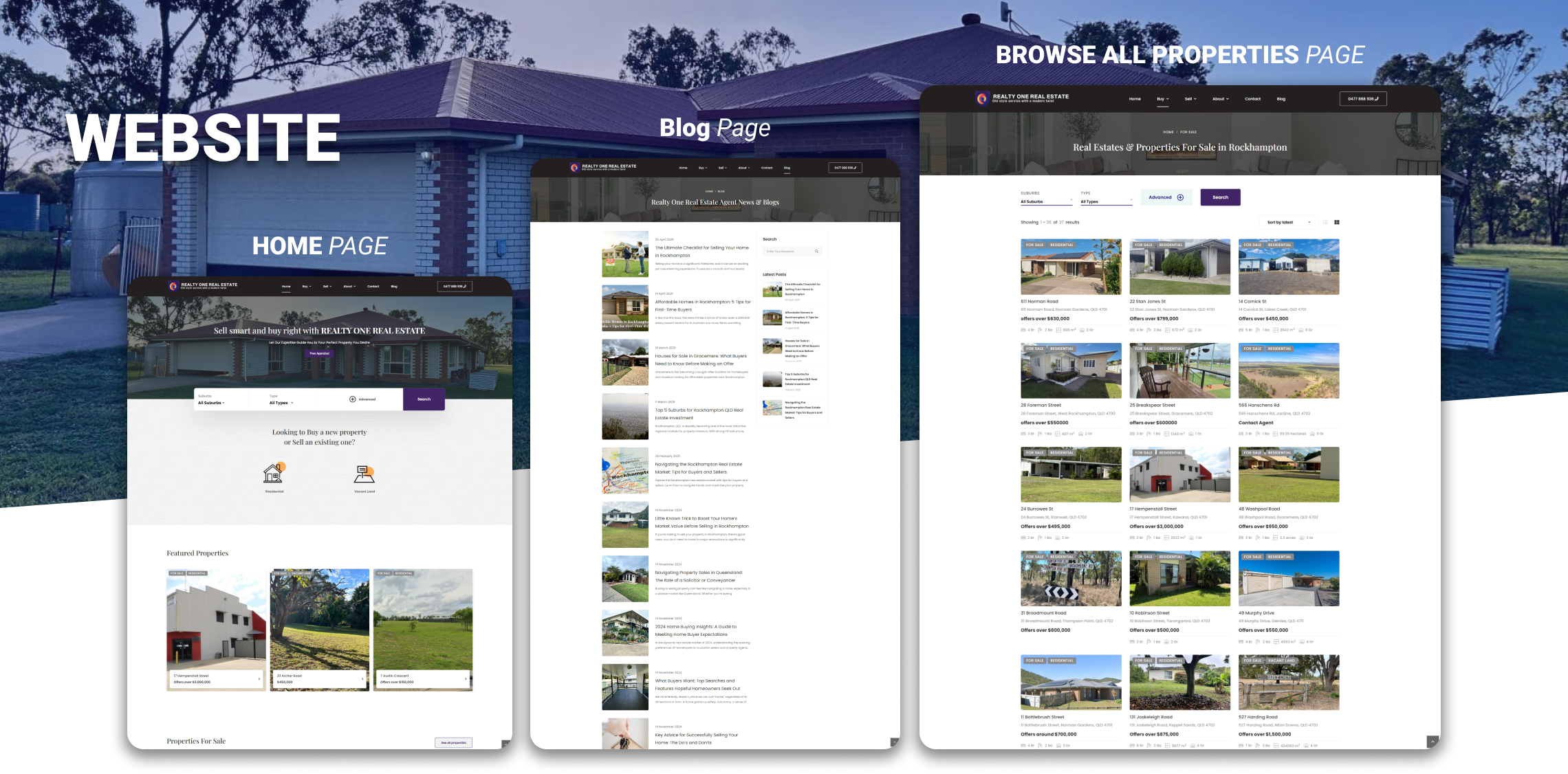 Realty One Real Estate – Website Development
