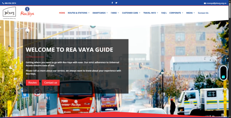 Website Improvement for Rea Vaya Johannesburg